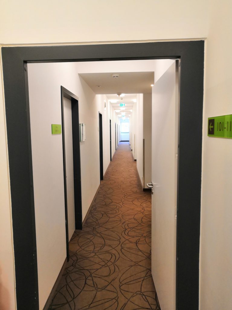 Super 8 Munich West corridor with rooms